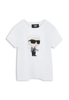 Karl Lagerfeld tricou de bumbac pentru copii culoarea alb, Z30491 imagine