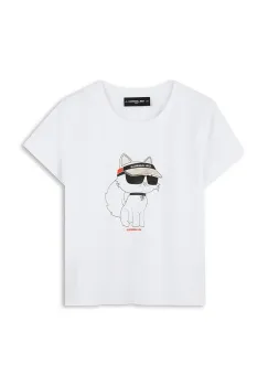 Karl Lagerfeld tricou de bumbac pentru copii culoarea alb, Z30492 imagine