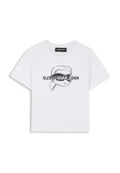 Karl Lagerfeld tricou de bumbac pentru copii culoarea alb, Z30943 imagine