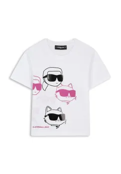 Karl Lagerfeld tricou de bumbac pentru copii culoarea alb, Z30943 imagine