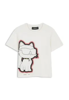 Karl Lagerfeld tricou de bumbac pentru copii culoarea alb, Z30946 imagine