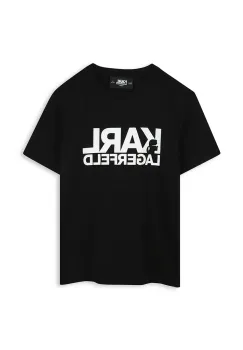 Karl Lagerfeld tricou de bumbac pentru copii culoarea negru, cu imprimeu, Z30435 imagine
