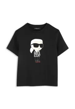 Karl Lagerfeld tricou de bumbac pentru copii culoarea negru, cu imprimeu, Z30438 imagine