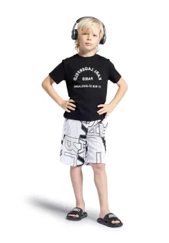 Karl Lagerfeld tricou de bumbac pentru copii culoarea negru, cu imprimeu, Z30439 imagine
