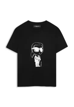 Karl Lagerfeld tricou de bumbac pentru copii culoarea negru, cu imprimeu, Z30957 imagine