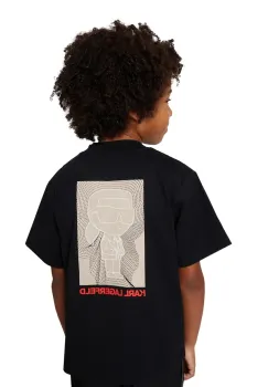 Karl Lagerfeld tricou de bumbac pentru copii culoarea negru, cu imprimeu, Z31039 imagine