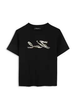 Karl Lagerfeld tricou de bumbac pentru copii culoarea negru, Z30485 imagine