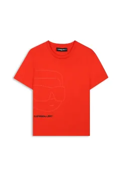 Karl Lagerfeld tricou de bumbac pentru copii culoarea rosu, cu imprimeu, Z30959 imagine