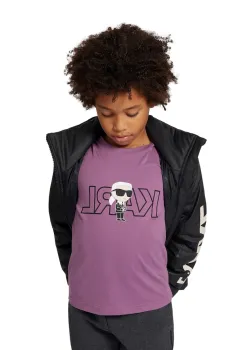 Karl Lagerfeld tricou de bumbac pentru copii culoarea violet, cu imprimeu, Z30956 imagine