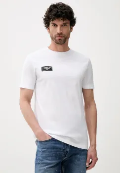 Karl Lagerfeld tricou din bumbac barbati, culoarea alb, neted, 552224.755052 imagine