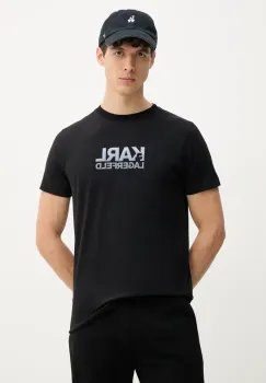 Karl Lagerfeld tricou din bumbac barbati, culoarea negru, cu imprimeu, 552241.755064 imagine