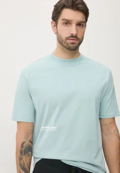 Karl Lagerfeld tricou din bumbac barbati, culoarea turcoaz, cu imprimeu, 551230.755192 imagine