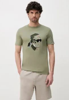 Karl Lagerfeld tricou din bumbac barbati, culoarea verde, cu imprimeu, 552241.755067 imagine
