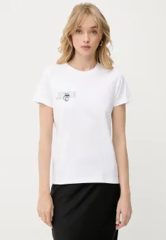 Karl Lagerfeld tricou din bumbac culoarea alb, A3W17085 imagine