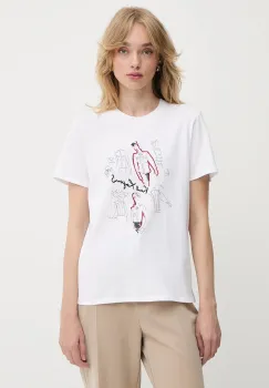 Karl Lagerfeld tricou din bumbac culoarea alb, A3W17099 imagine