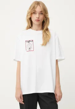 Karl Lagerfeld tricou din bumbac culoarea alb, A3W17100 imagine