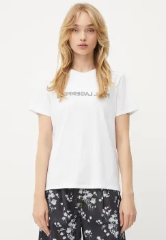Karl Lagerfeld tricou din bumbac culoarea alb, A3W17102 imagine