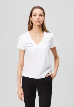 Karl Lagerfeld tricou din bumbac culoarea alb, A3W17104 imagine