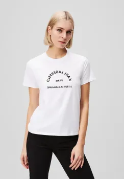 Karl Lagerfeld tricou din bumbac culoarea alb, A3W17105 imagine