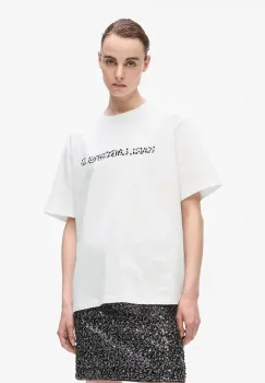 Karl Lagerfeld tricou din bumbac culoarea alb, A4W17074 imagine