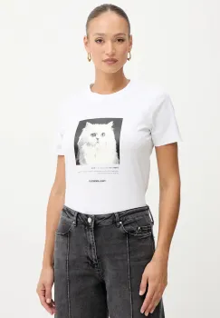 Karl Lagerfeld tricou din bumbac culoarea alb, B1W17019 imagine