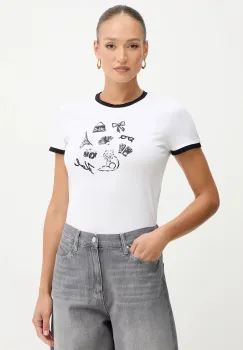 Karl Lagerfeld tricou din bumbac culoarea alb, B1W17027 imagine