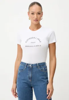 Karl Lagerfeld tricou din bumbac culoarea alb, B1W17033 imagine