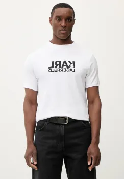 Karl Lagerfeld tricou din bumbac culoarea alb, cu imprimeu, 561235.755780 imagine