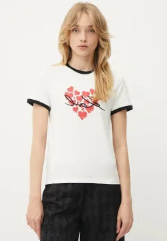 Karl Lagerfeld tricou din bumbac culoarea bej, A3W17015 imagine