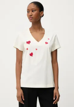 Karl Lagerfeld tricou din bumbac culoarea bej, A3W17017 imagine