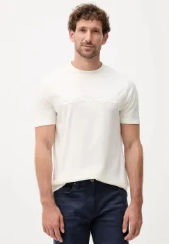 Karl Lagerfeld tricou din bumbac culoarea bej, cu imprimeu, 554227.755037 imagine