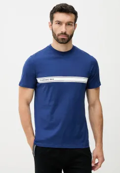 Karl Lagerfeld tricou din bumbac culoarea bleumarin, cu imprimeu, A3M46001 imagine