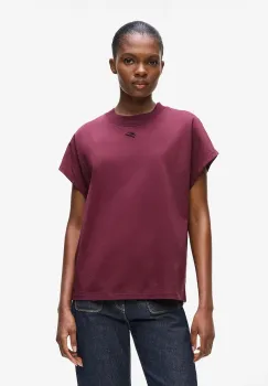 Karl Lagerfeld tricou din bumbac culoarea bordo, A4W17039 imagine