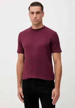 Karl Lagerfeld tricou din bumbac culoarea bordo, cu imprimeu, 554235.755051 imagine