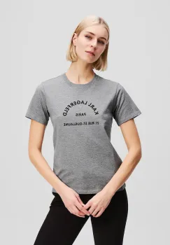 Karl Lagerfeld tricou din bumbac culoarea gri, A3W17105 imagine