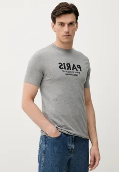 Karl Lagerfeld tricou din bumbac culoarea gri, cu imprimeu, 553225.755033 imagine