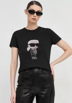 Karl Lagerfeld tricou din bumbac culoarea negru imagine