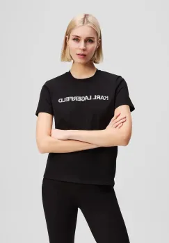 Karl Lagerfeld tricou din bumbac culoarea negru, A3W17102 imagine