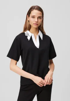 Karl Lagerfeld tricou din bumbac culoarea negru, A3W17113 imagine