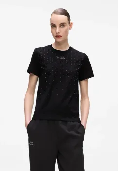 Karl Lagerfeld tricou din bumbac culoarea negru, A4W17050 imagine