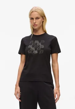 Karl Lagerfeld tricou din bumbac culoarea negru, A4W17098 imagine