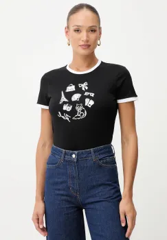 Karl Lagerfeld tricou din bumbac culoarea negru, B1W17027 imagine