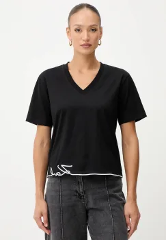 Karl Lagerfeld tricou din bumbac culoarea negru, B1W17031 imagine