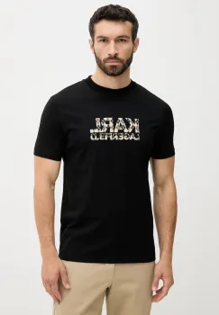 Karl Lagerfeld tricou din bumbac culoarea negru, cu imprimeu, 553225.755036 imagine