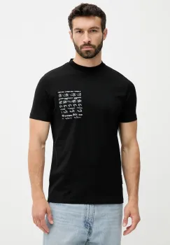 Karl Lagerfeld tricou din bumbac culoarea negru, cu imprimeu, 553225.755041 imagine