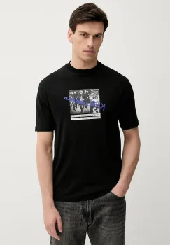 Karl Lagerfeld tricou din bumbac culoarea negru, cu imprimeu, 553225.755143 imagine