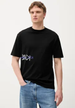Karl Lagerfeld tricou din bumbac culoarea negru, cu imprimeu, 553225.755145 imagine