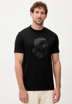 Karl Lagerfeld tricou din bumbac culoarea negru, cu imprimeu, 554225.755046 imagine
