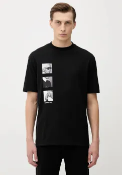 Karl Lagerfeld tricou din bumbac culoarea negru, cu imprimeu, 554225.755139 imagine