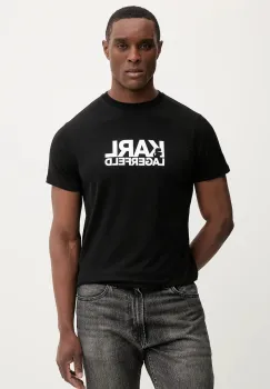 Karl Lagerfeld tricou din bumbac culoarea negru, cu imprimeu, 561235.755780 imagine